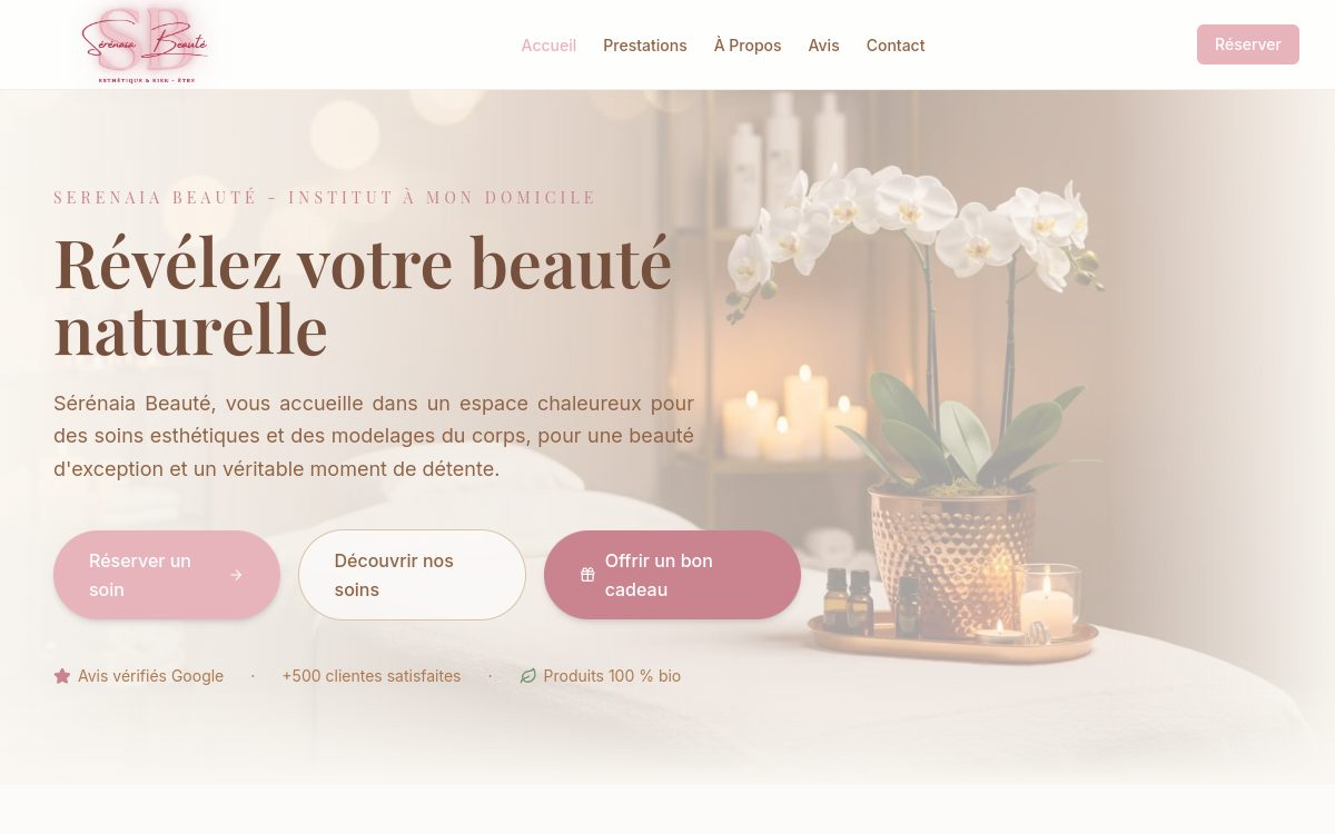 Aperçu du projet Sérénaïa Beauté